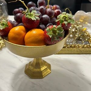 Gold Ceramic hand designed Plater on stand!